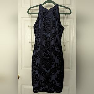 90s style velvet cocktail dress